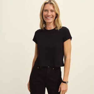 Buck Mason Black Pima Boxy Crew Tshirt - XS Black